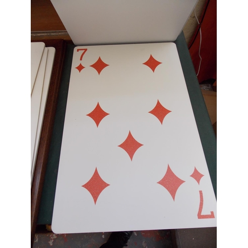 446 - SEVEN LARGE PLAYING CARDS TO INCLUDE BRUCE FORSYTH ETC