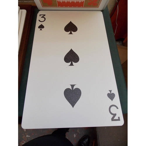 446 - SEVEN LARGE PLAYING CARDS TO INCLUDE BRUCE FORSYTH ETC