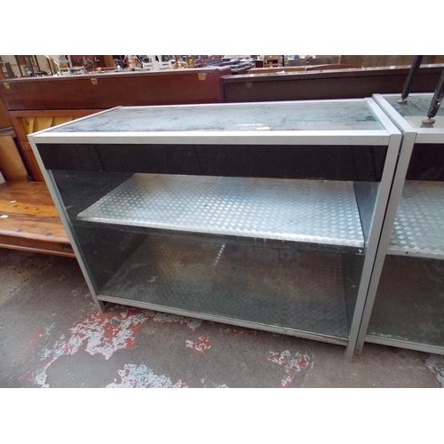 584 - A PAIR OF GLASS COUNTER DISPLAY CABINETS