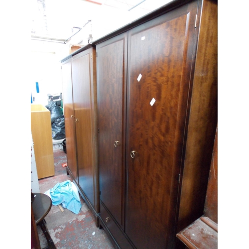 608 - TWO STAG MAHOGANY WARDROBES