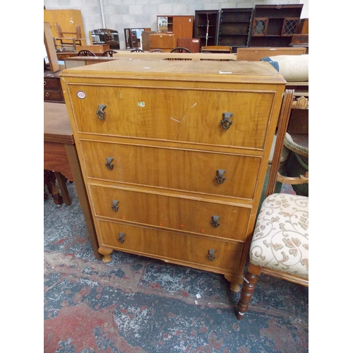 632 - A LIGHT MAHOGANY CHEST OF FOUR DRAWERS