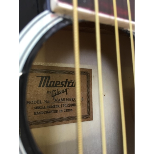 297 - A MAESTRO BY GIBSON ACOUSTIC GUITAR WITH CASE