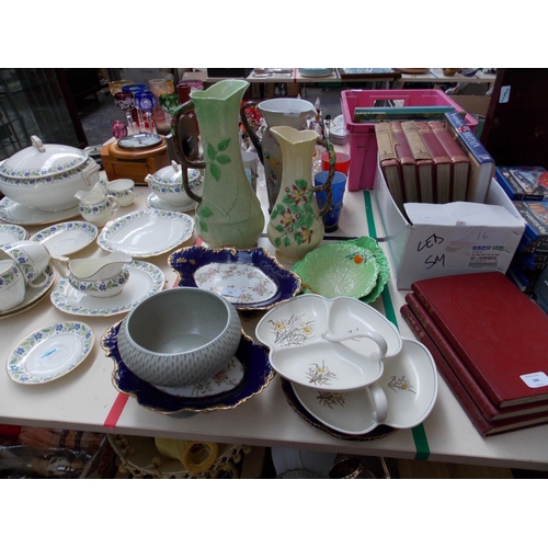 396 - A MIXED LOT OF CHINA TO INCLUDE CARLTON WARE, VICTORIAN PLATES ETC