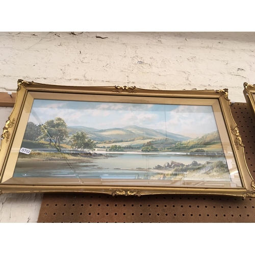 498 - TWO ORNATE GILT FRAMED PRINTS