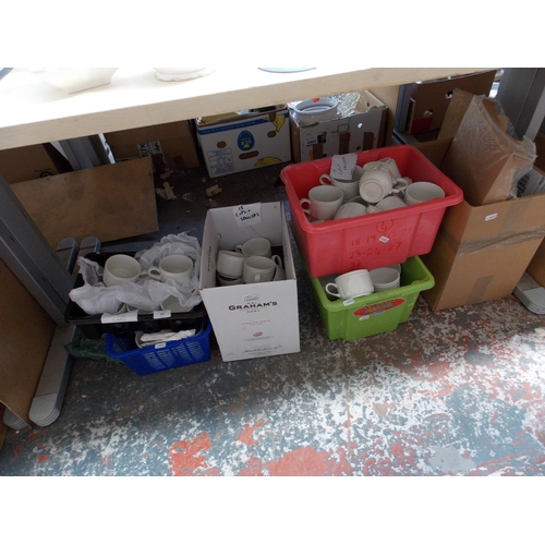 269 - SIX BOXES CONTAINING MIXED WHITE CERAMICS ETC