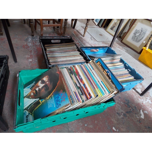 278 - SIX CRATES CONTAINING A LARGE COLLECTION OF LP RECORDS TO INCLUDE ELVIS, COUNTRY AND WESTERN, CLASSI... 