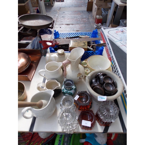 314 - A LARGE QUANTITY OF ITEMS TO INCLUDE MIXED CHINA, GLASSWARE, TOOLS ETC