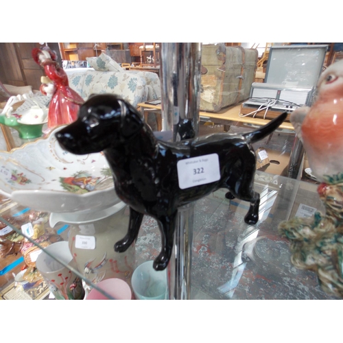 322 - A ROYAL DOULTON BLACK LABRADOR A/F