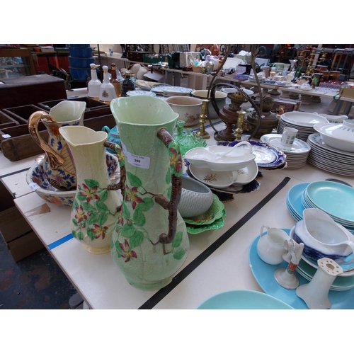 396 - A MIXED LOT OF CHINA TO INCLUDE CARLTON WARE, VICTORIAN PLATES ETC