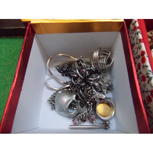 446 - TWO BOXES CONTAINING MIXED COSTUME JEWELLERY