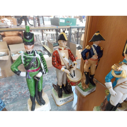 333 - A SET OF SEVEN ALFRETTO CERAMIC HAND PAINTED 19TH CENTURY MILITARY OFFICER FIGURES