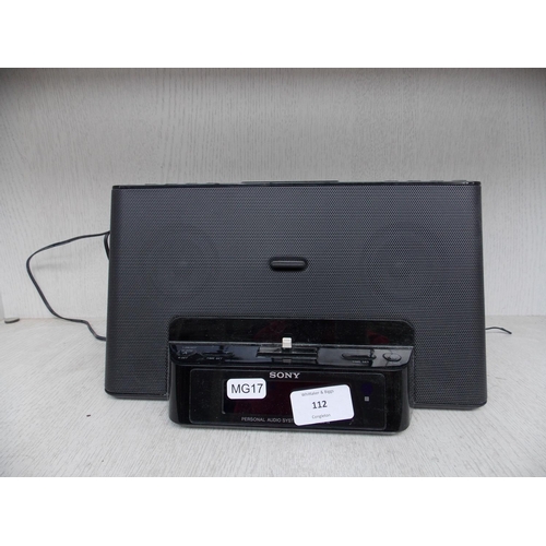 112 - A SONY ICF-DS15IPN DOCKING STATION STEREO