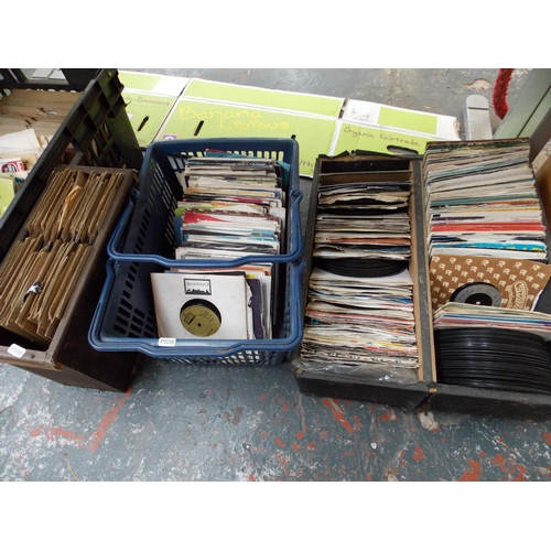 132 - FOUR BOXES OF VARIOUS LP AND 45 RECORDS