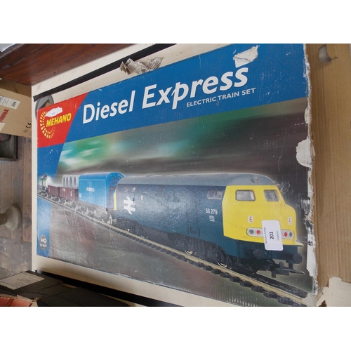 201 - A BOXED MEHANO DIESEL EXPRESS ELECTRIC TRAIN SET