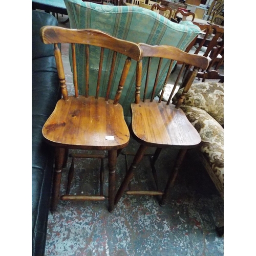 381 - TWO PINE KITCHEN CHAIRS