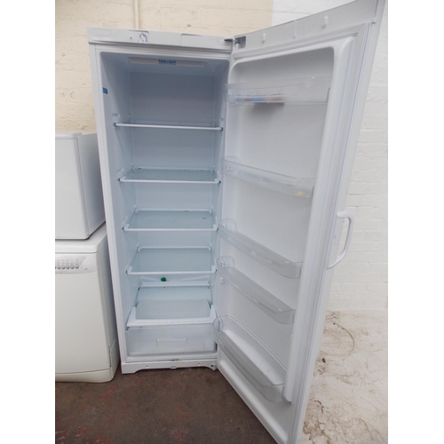 156 - A LARGE INDESIT UPRIGHT LARDER FRIDGE (W/O)