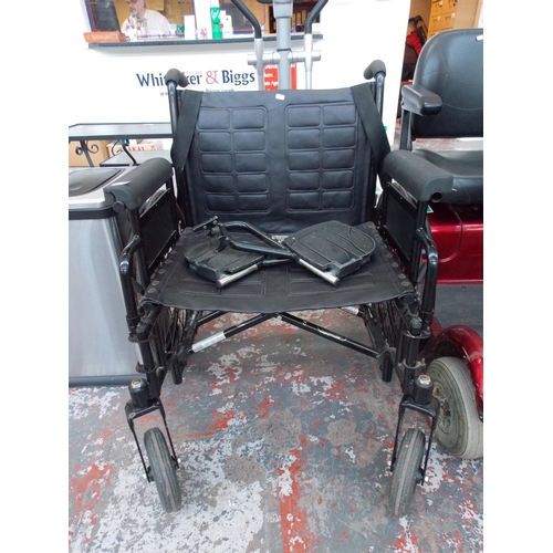 17 - A BLACK TOPAZ 9000 WIDE TRACK WHEEL CHAIR