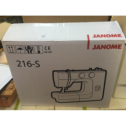 288 - A BOXED JANOME ELECTRIC SEWING MACHINE