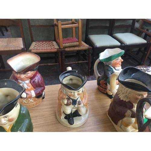 299 - EIGHT VINTAGE TOBY JUGS (A/F)