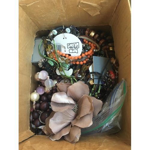 302 - TWO BOXES OF MIXED COSTUME JEWELLERY