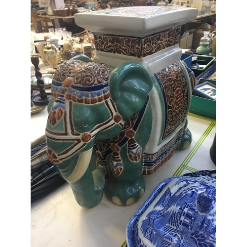 359 - A CERAMIC ELEPHANT SEAT WARMER