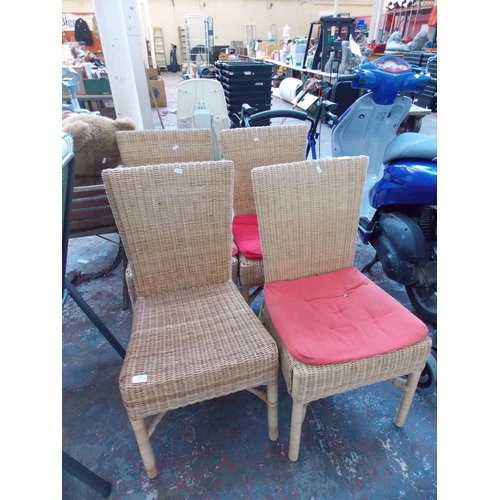 38 - FOUR WICKER CHAIRS