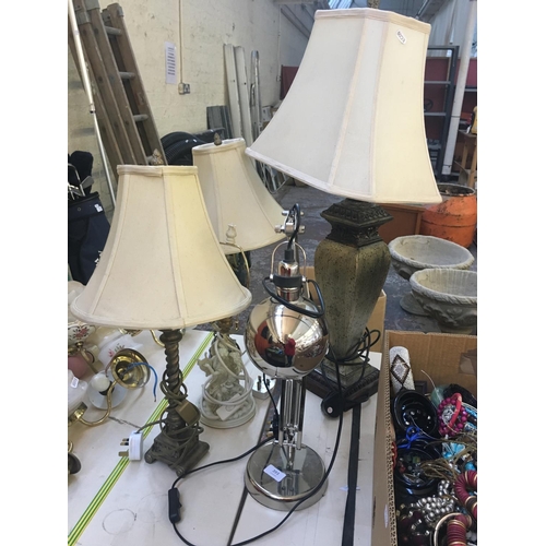 393 - FIVE VARIOUS TABLE LAMPS