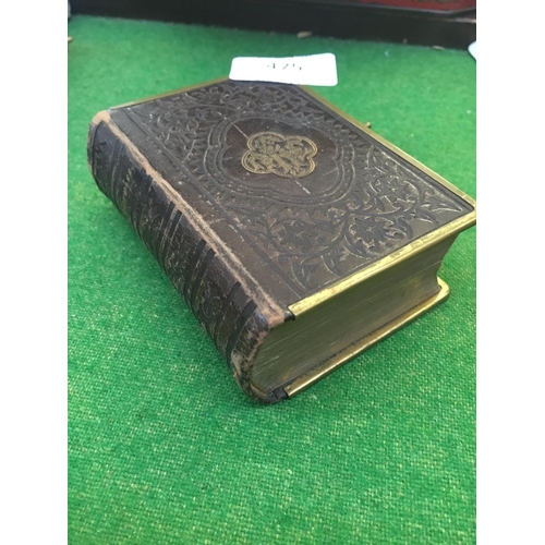 475 - A BRASS BOUND CHURCH SERVICE BIBLE