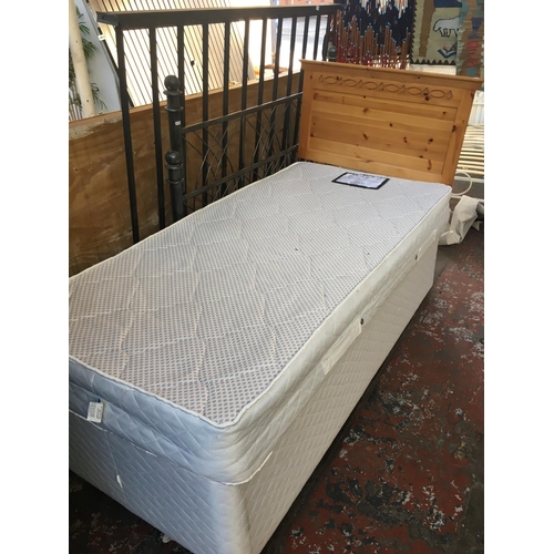 566 - A DORLUX SINGLE DIVAN BED WITH HEADBOARD