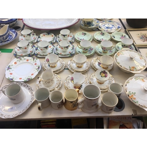 349 - EIGHTY ONE PIECES OF MIXED CHINA TO INCLUDE A WETLEY TEA SET, IMPERIAL TEA SET, WINDSOR TEA SET ETC