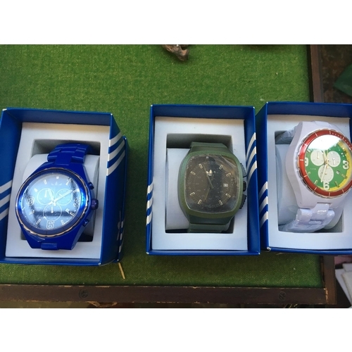 464 - THREE BOXED GENTS ADIDAS WATCHES