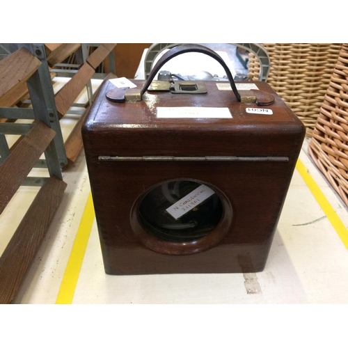 348 - THREE ITEMS TO INCLUDE A VINTAGE PIGEON TIMING CLOCK, ALBA CD RADIO PLAYER AND A COWLEY AUTOMATIC LE... 