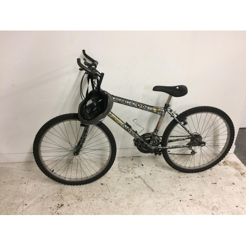 6 - A BLACK AND SILVER FALCON SUPER NOVA GENTS MOUNTAIN BIKE WITH 15 SPEED SHIMANO GEAR SYSTEM TOGETHER ... 