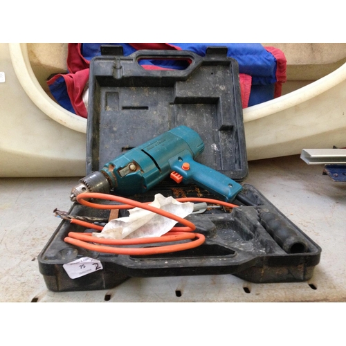 75 - TWO BLACK & DECKER ELECTRIC POWER TOOLS TO INCLUDE CASED POWER DRILL (Model 400HH18) AND HEDGE TRIMM... 