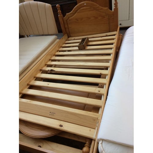 718 - TWO PINE SINGLE BED FRAMES