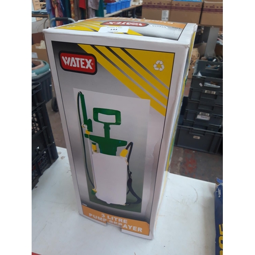 143 - A BOXED NEW WATEX 3 LITRE PRESSURE SPRAYER