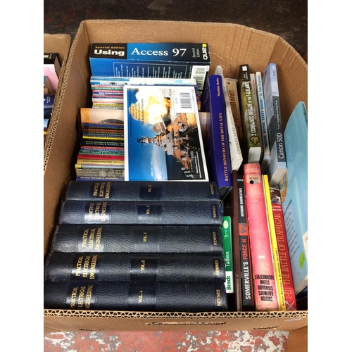 340 - THREE BOXES CONTAINING MIXED BOOKS AND SOFTWAVE MAGAZINES TO INCLUDE AQUITAINE PROGRESSION, MANAGEME... 