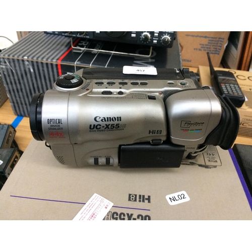 411 - A CANON 8MM VIDEO CAMCORDER (MODEL UC-X55HI)