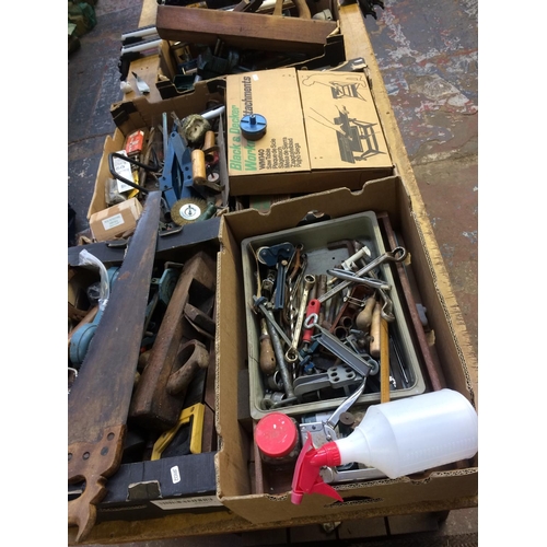 105 - FIVE MIXED BOXES OF GOOD QUALITY HAND TOOLS TO INCLUDE P & B 3