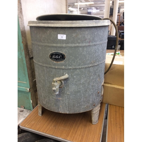 144 - A VINTAGE G & C GALVANISED ELECTRIC WASH BOILER