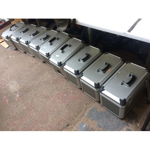 147 - NINE GOOD QUALITY ALUMINIUM FLIGHT CASES