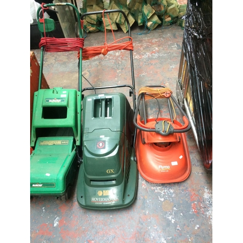 155 - TWO ITEMS TO INCLUDE A GREEN BLACK & DECKER HOVERMASTER GX530C ELECTRIC HOVER MOWER WITH GRASS COLLE... 