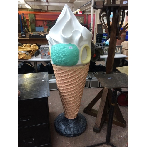 168 - A LARGE FIBREGLASS ICE CREAM WASTE PAPER BIN