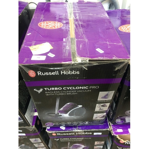 236 - A BOXED RUSSELL HOBBS TURBO CYCLONIC PLUS BAGLESS CYLINDER VACUUM CLEANER (W/O)