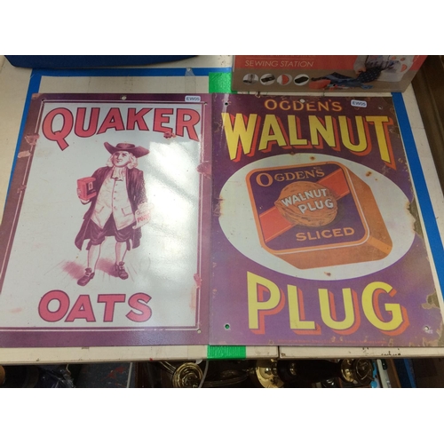 366 - FOUR VINTAGE STYLE ADVERTISING WALL PLAQUES