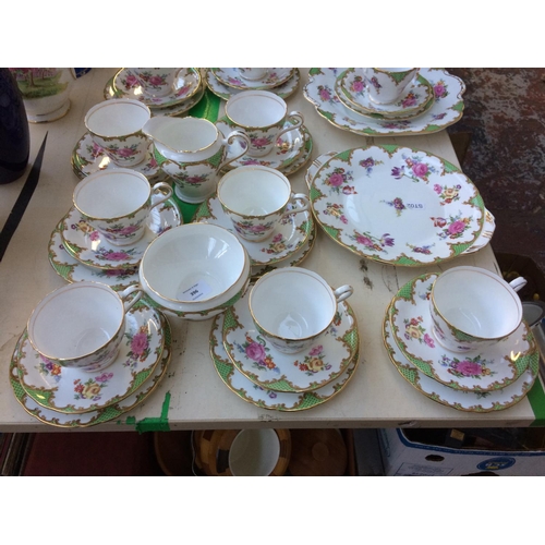 396 - A FORTY ONE PIECE AYNSLEY TEA SET (ONE CUP A/F)