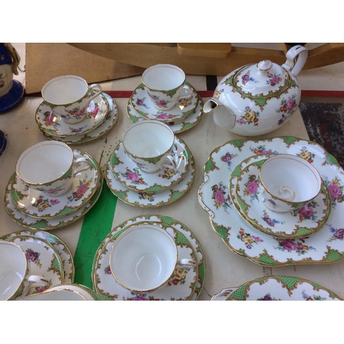 396 - A FORTY ONE PIECE AYNSLEY TEA SET (ONE CUP A/F)