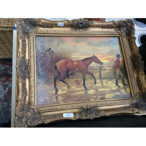 452 - TWO VINTAGE GILT FRAMED PAINTINGS TO INCLUDE AN OIL ON CANVAS OF STILL LIFE AND AN OIL ON BOARD OF A... 