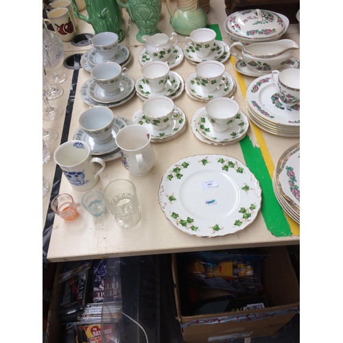 458 - A COLLECTION OF MIXED CHINA TO INCLUDE COLCLOUGH TEA SET, ORIENTAL TEA SET ETC