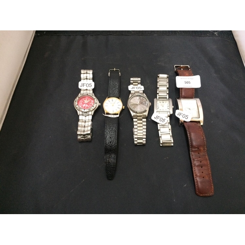 505 - FIVE GENTS WRISTWATCHES W/O